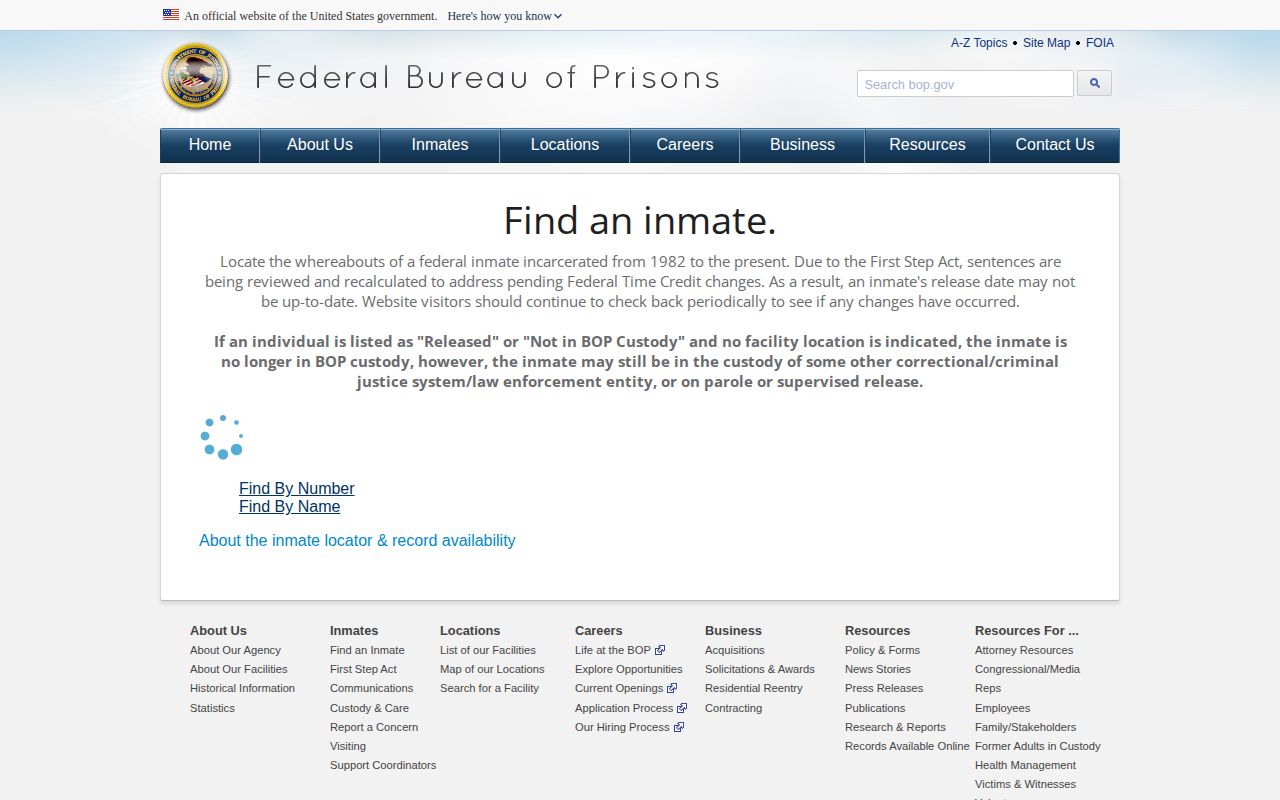 Federal Bureau of Prisons release lookup for a Hamilton County connection